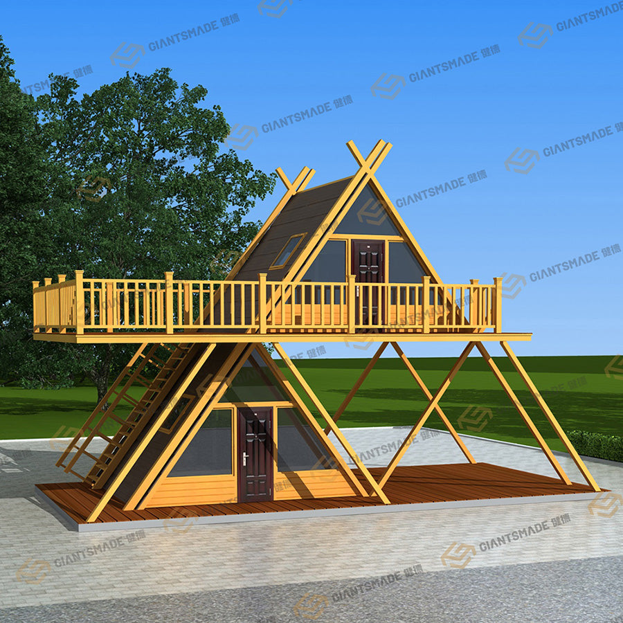 Сборный треугольный каркасный дом