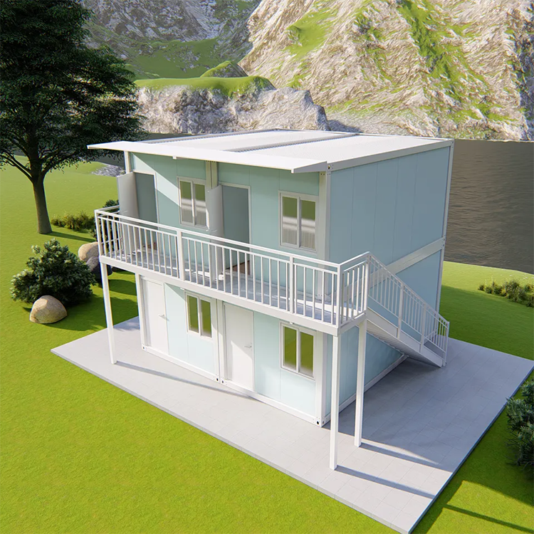 Custom double storey flat pack prefab container house