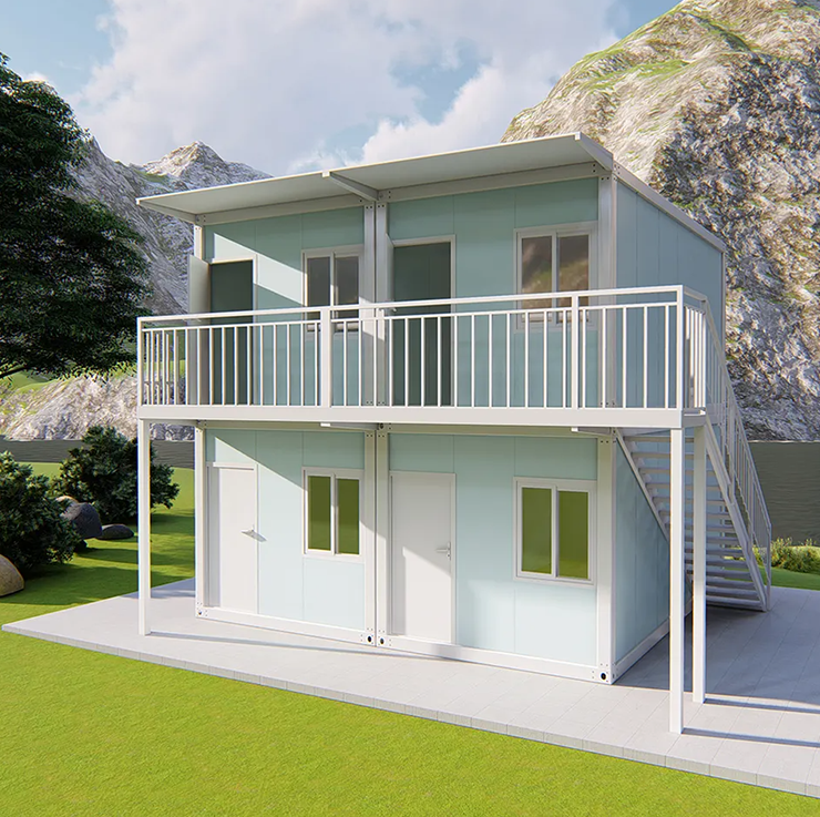 Custom double storey flat pack prefab container house