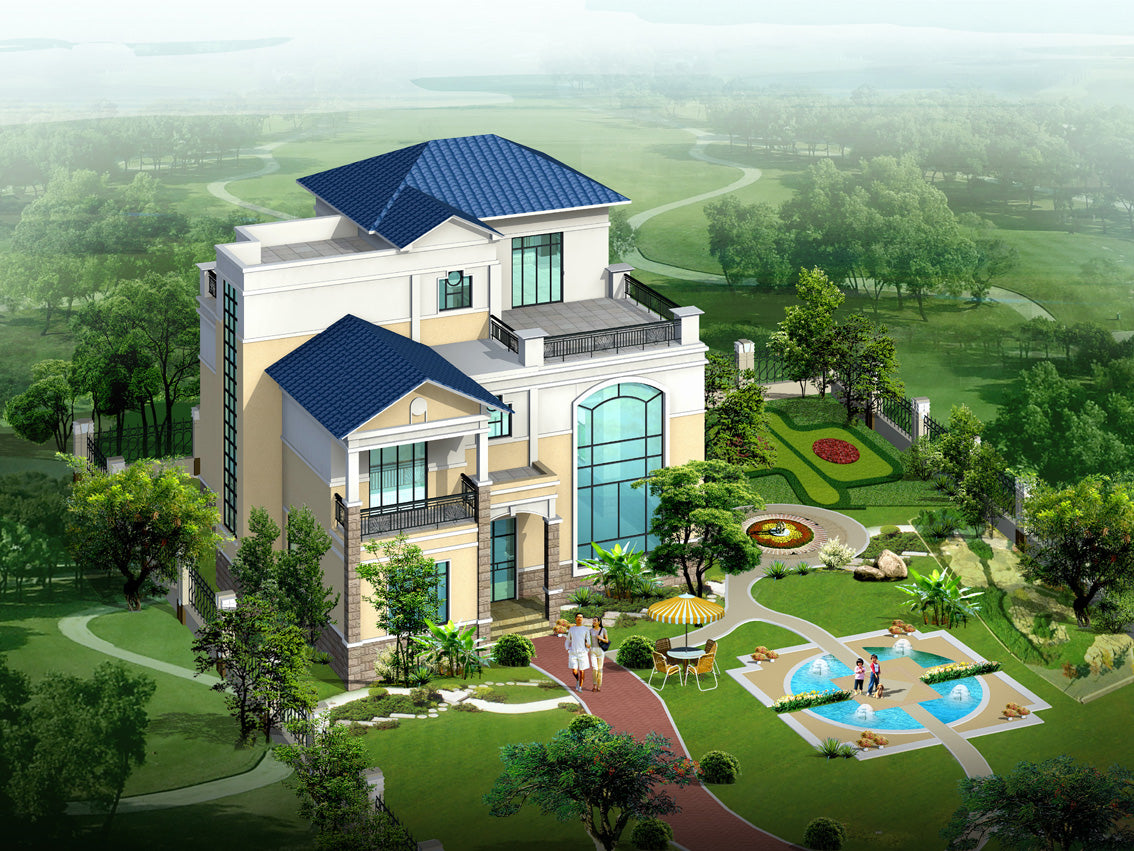 Casa de villa con estructura de acero de construcción de acero