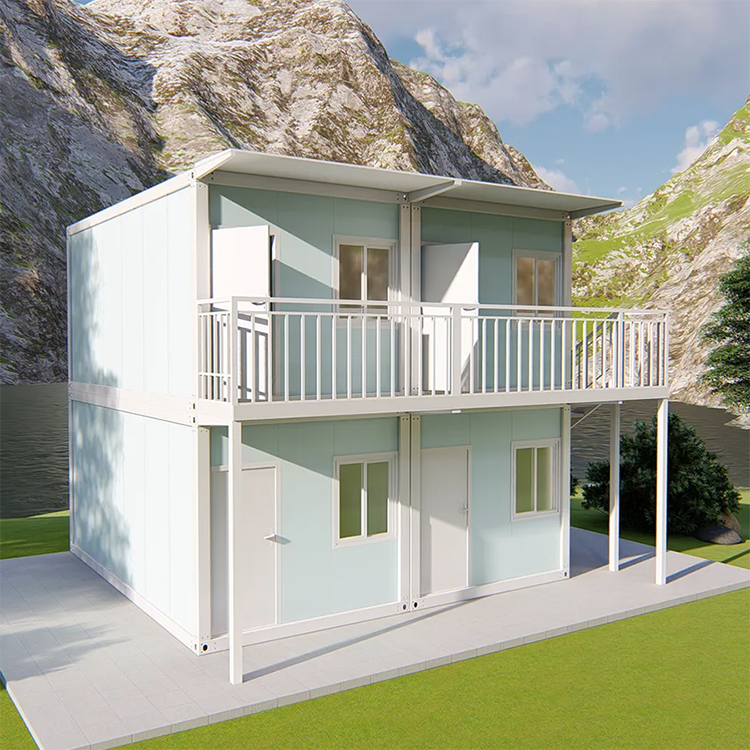 Custom double storey flat pack prefab container house