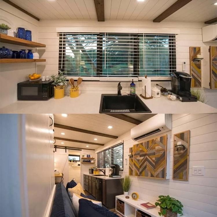 Villas prefabricadas caseras minúsculas de la casa del envase del metal del marco de acero de la luz