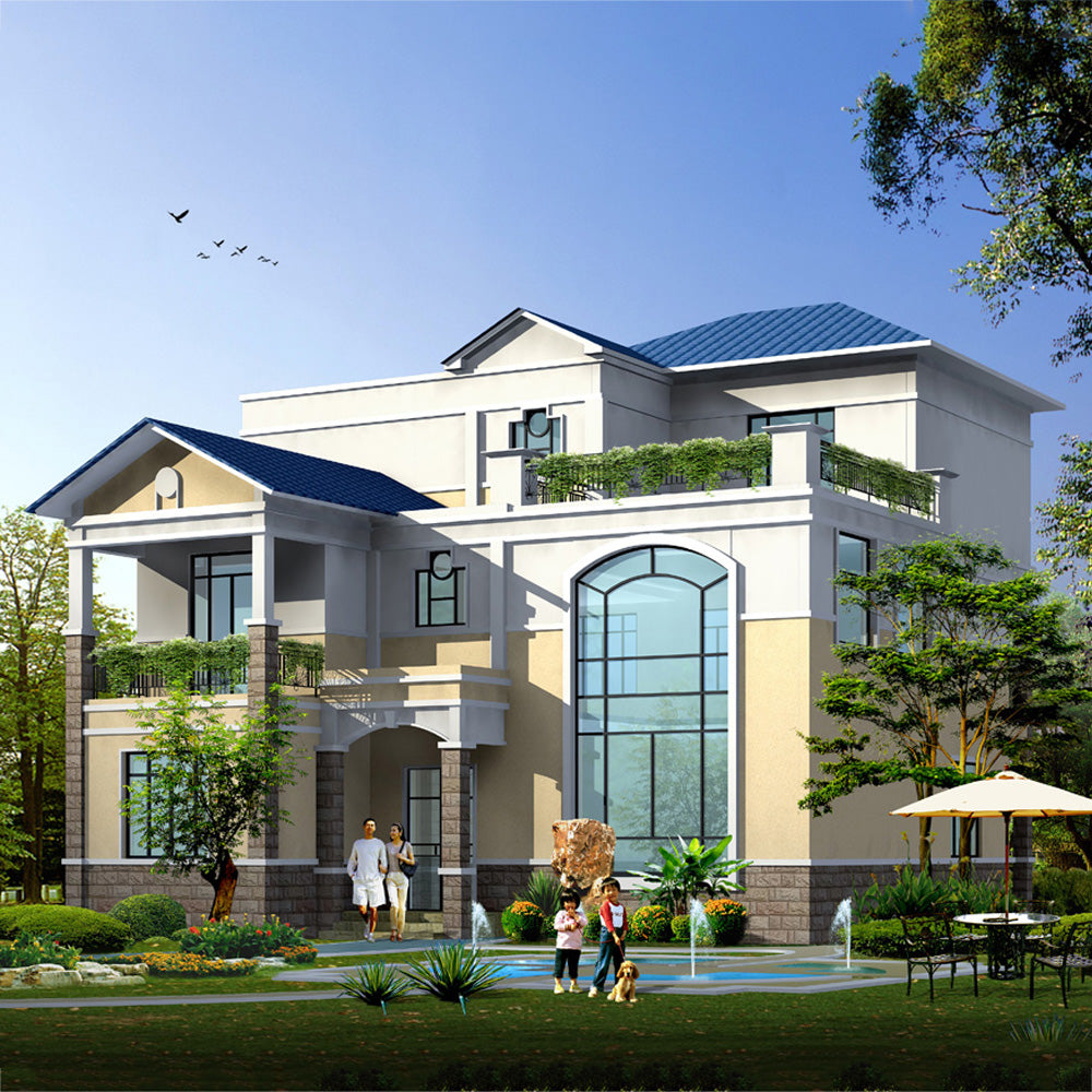 Casa de villa con estructura de acero de construcción de acero