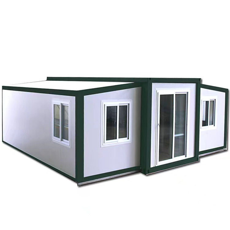 Extended double-wing foldable mobile houses