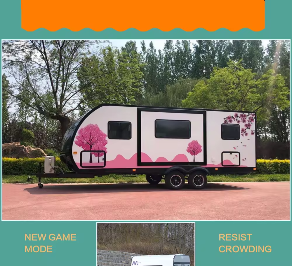 New thermal prefabricated luxury event trailer wheel living room portable building caravan