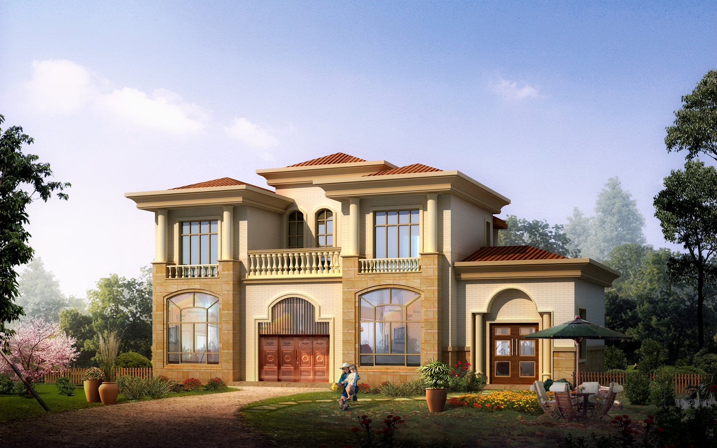 Casa de villa con estructura de acero de construcción de acero