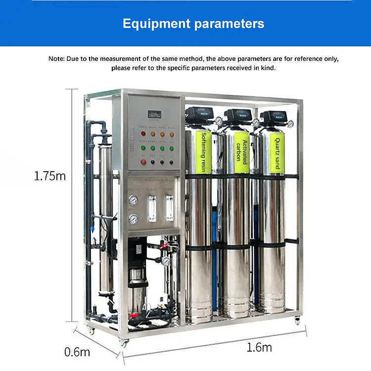 Automatización de agua, sistema de filtración por ósmosis, pequeña agua de mar industrial