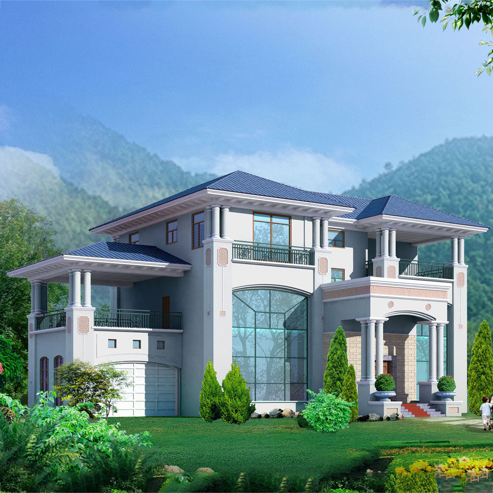 Casa de villa con estructura de acero de construcción de acero