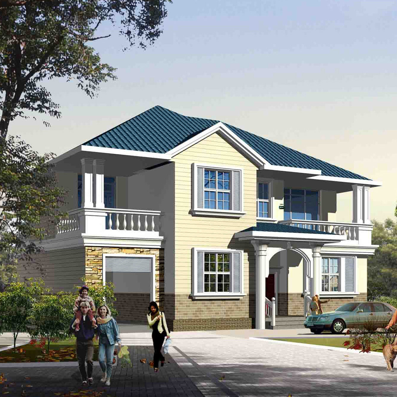 Casa de acero ligera casa prefabricada villa de acero