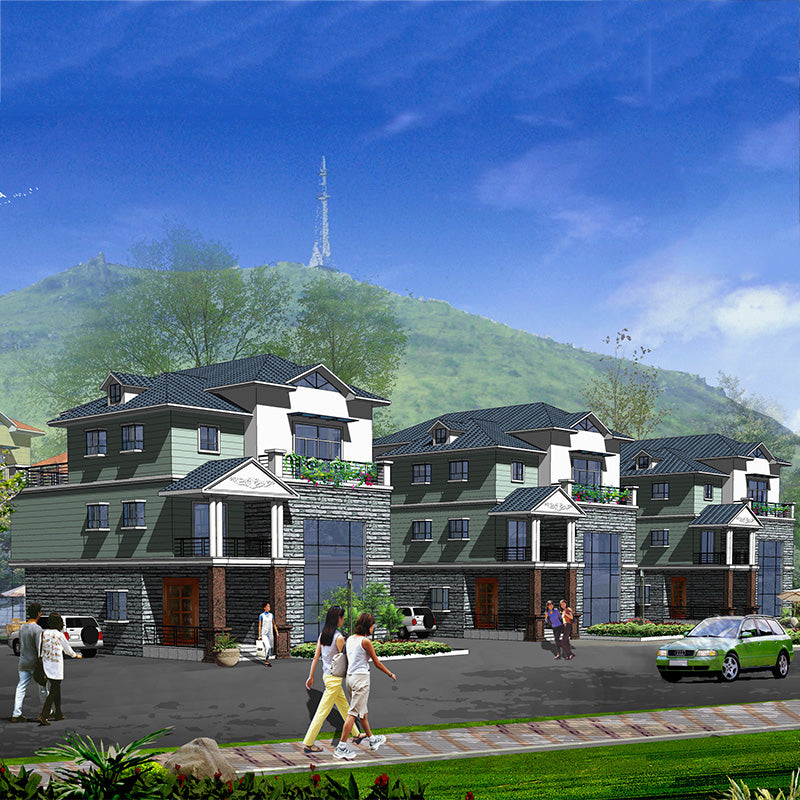 Casa prefabricada tipo villa de acero ligero de fácil instalación