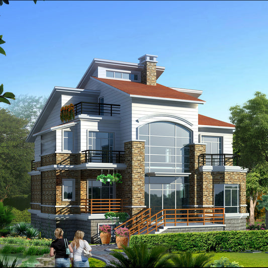 Casas modulares de estructura de acero ligera Villa de acero