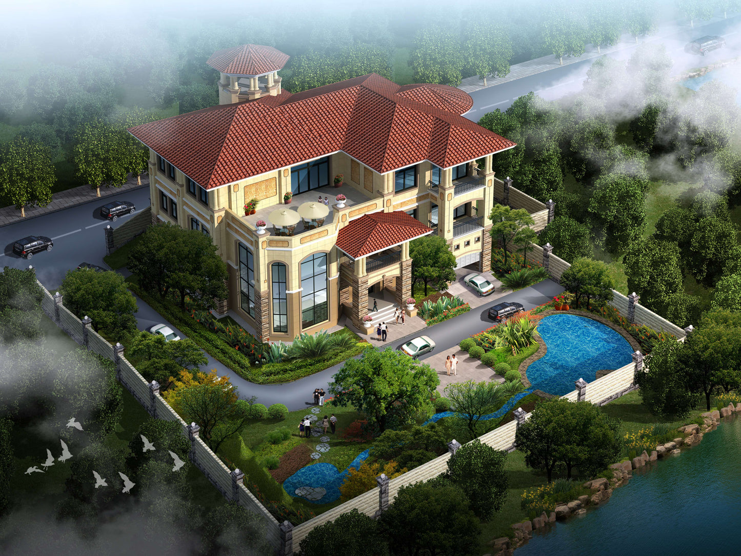 Casa de villa con estructura de acero de construcción de acero