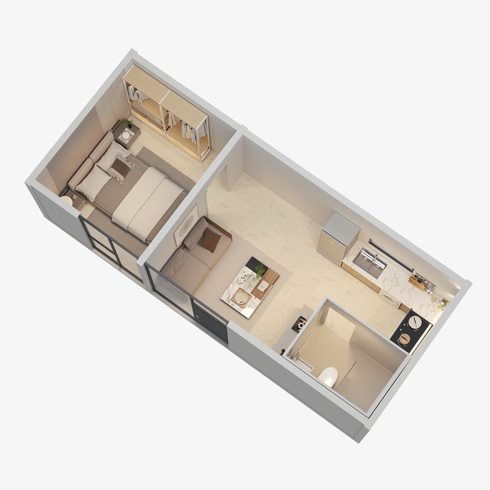 Movable prefabricated ultra-high performance concrete villa for guesthouse