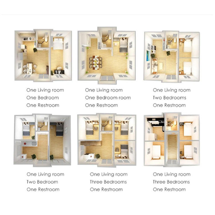 Casa contenedor expandible prefabricada de 40 pies y 2 dormitorios