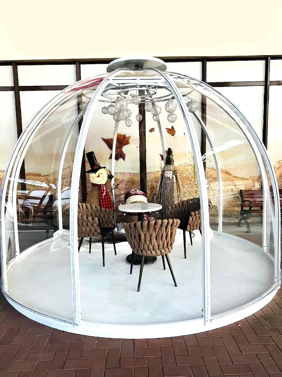 Casa de burbujas de casa de cúpula transparente de estilo de diseño moderno