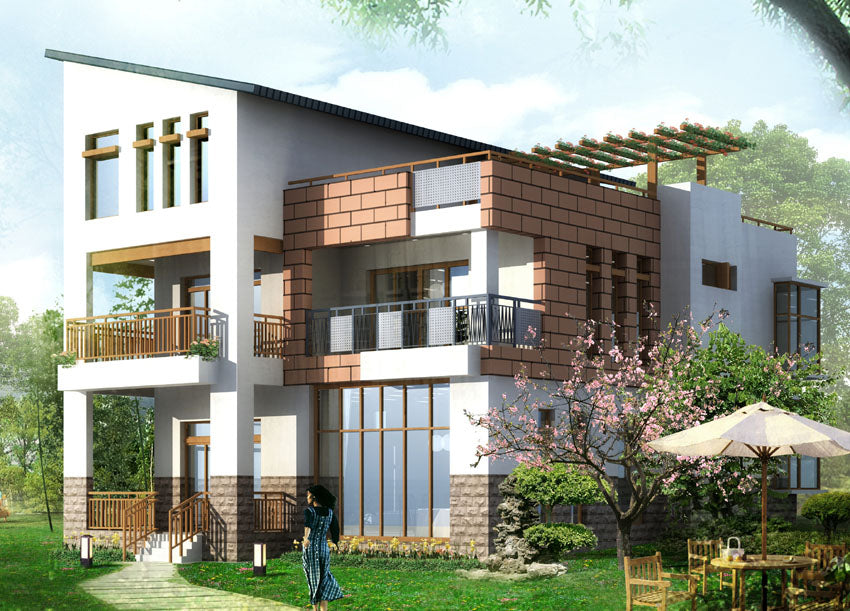 Casa modular prefabricada de acero ligero para habitación de villa de lujo