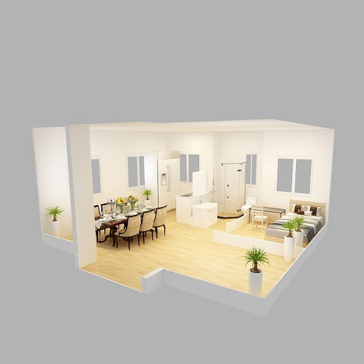 Casa contenedor plegable de 2 dormitorios ampliable de 20 pies y 40 pies