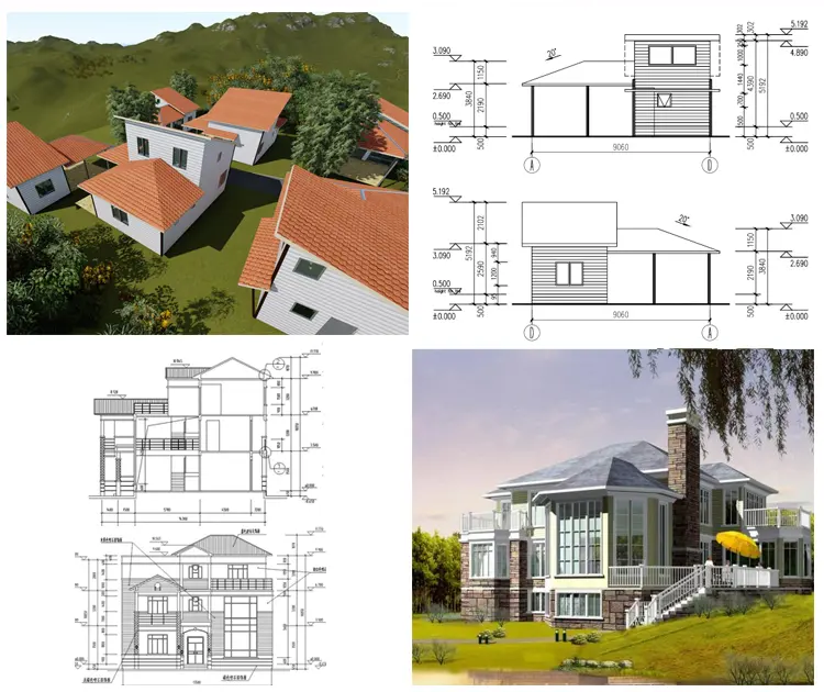 Villa steel structure prefab villa modern design hotel fabricated house