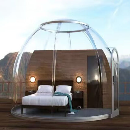 Casa de burbujas de casa de cúpula transparente de estilo de diseño moderno