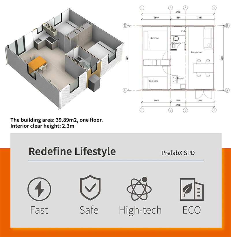 Prefabricated expandable modular house hurricane-proof prefab smart container home