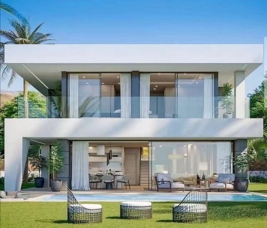 Modern Design Light Steel Frame Prefabricated House Two Storey Luxury Prefab House Villa
