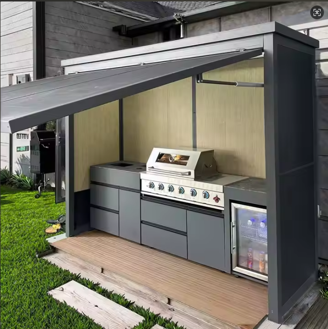 Modern Luxurious Custom Outdoor Kitchen Shed Cabinets with Grill
