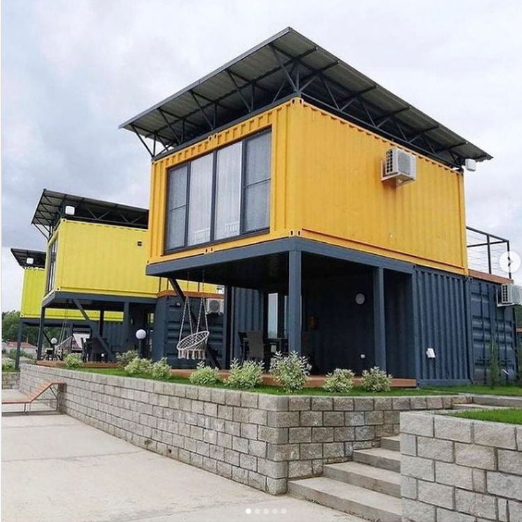 Luxury glass wall prefabricated modular container home hotel for resort villa
