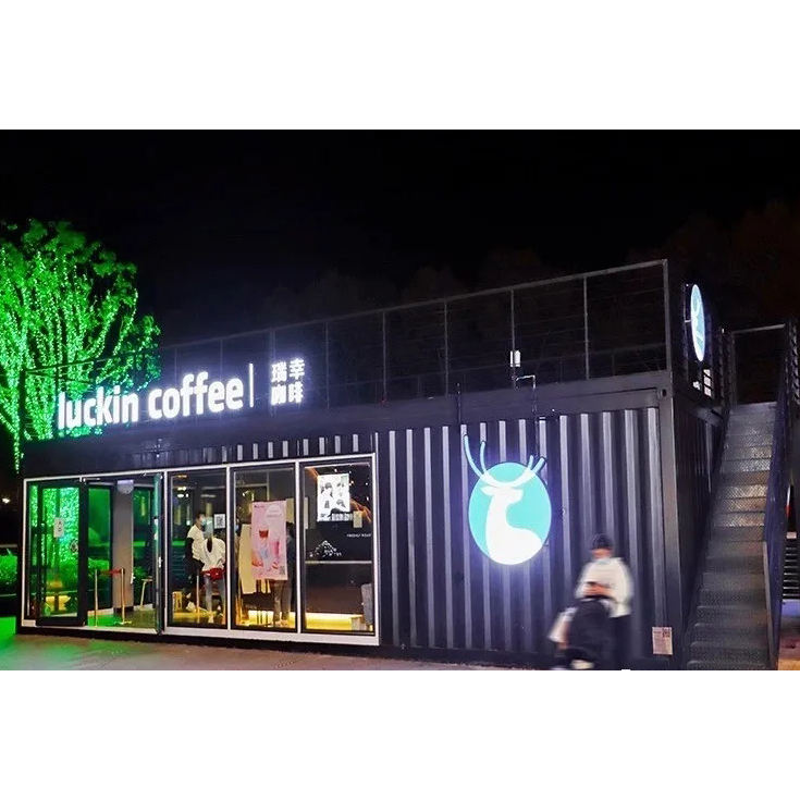La cafetería prefabricada móvil del envase de los 20ft suministra la casa prefabricada de lujo del restaurante