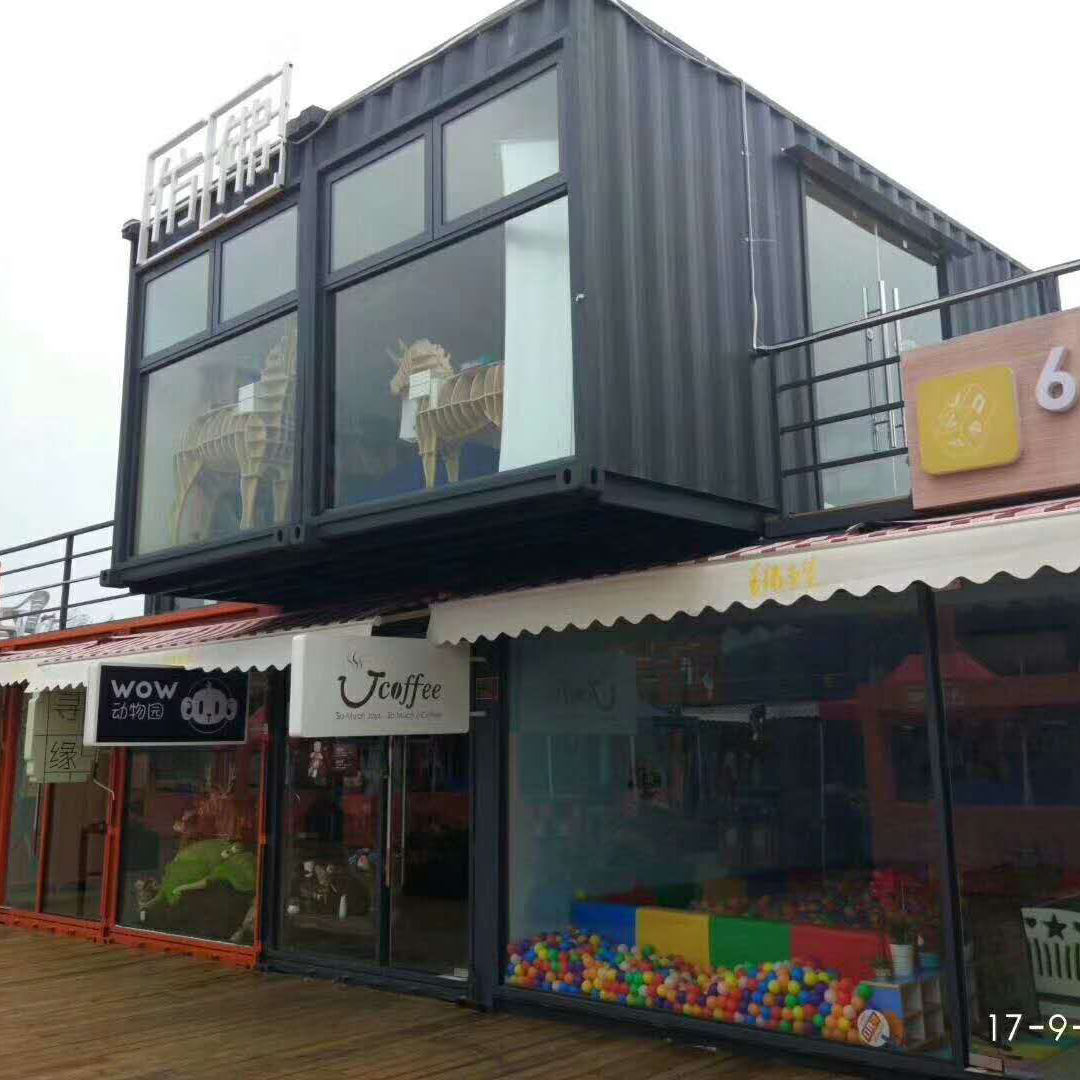 La cafetería prefabricada móvil del envase de los 20ft suministra la casa prefabricada de lujo del restaurante