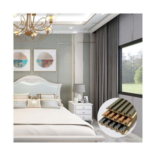 2022 Kaijie, muestra gratuita, rejilla 3D incombustible, panel de pared de listones estriados, panel de pared compuesto de plástico de madera wpc