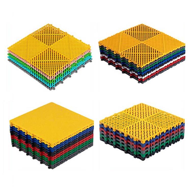 Modular rígido antideslizante drenaje de lavado de autos de plástico PP PVC entrelazado Baldosa de garaje para estacionamiento de automóviles Lavado de autos Pisos de garaje