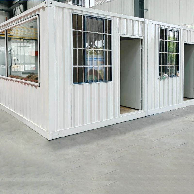 Container mobile homes for people with colourful steel structures and simple activity rooms