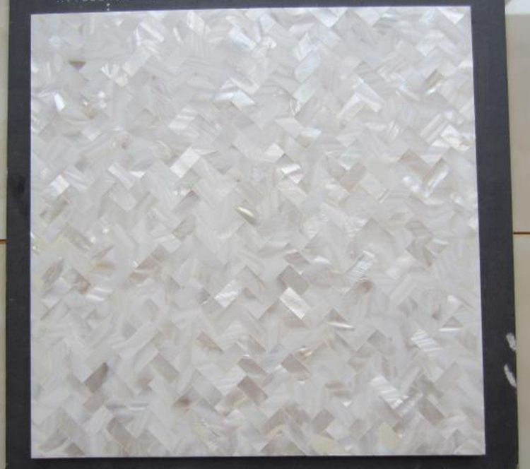 Mother Of Pearl Shell Iridescent Mosaics Black and White Interlocking Fresh Water Natural Shell Mosaic Tiling for Wall Design