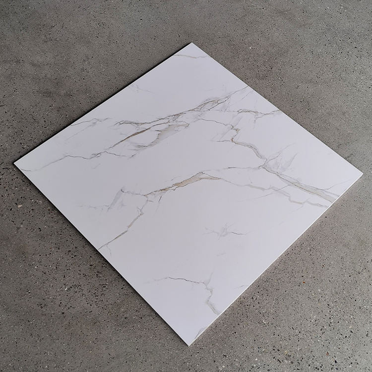 la pared esmaltada mármol blanca estupenda del piso del lustre 600x600 teja la teja pulida llena de la porcelana del piso