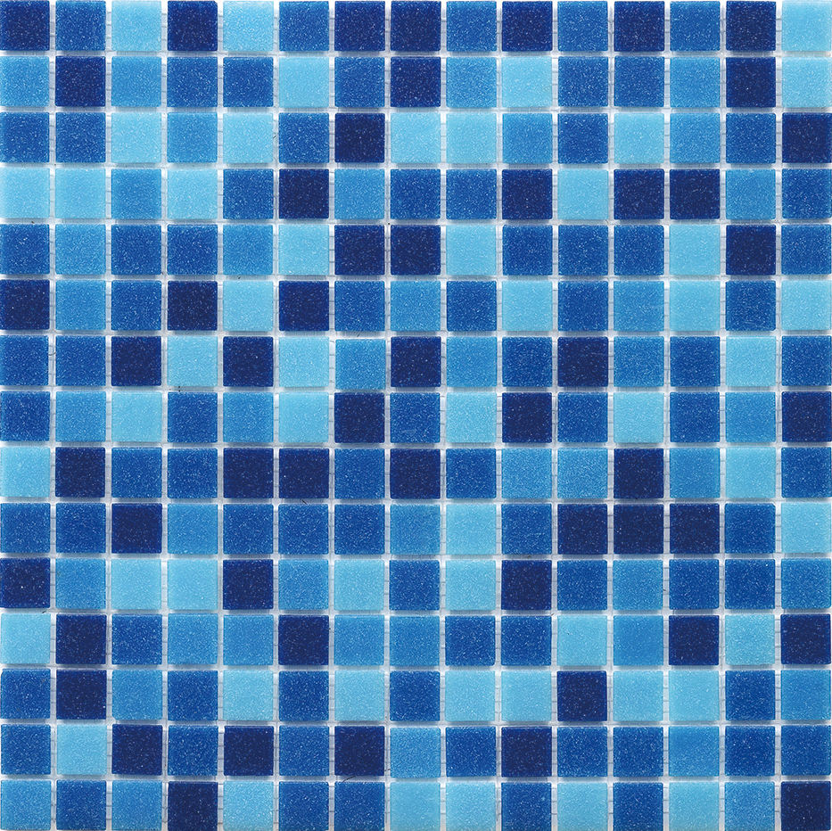 Mosaico de vidrio azul de alta calidad y precio barato al por mayor para azulejos de piscina
