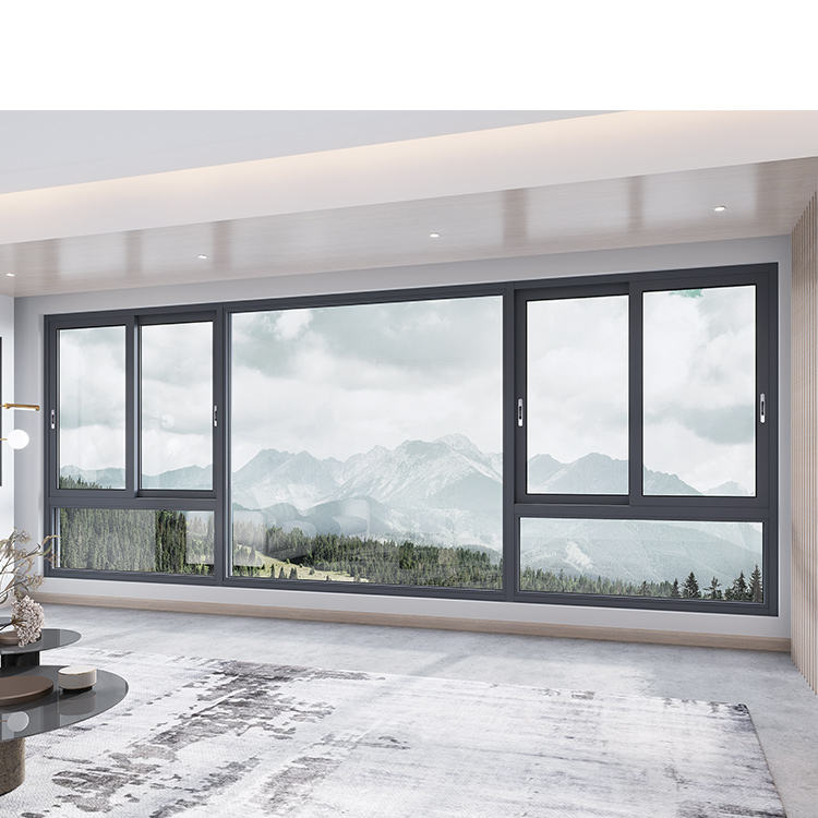 Раздвижное окно с терморазрывом, двойное остекление, раздвижные окна из алюминиевого стекла