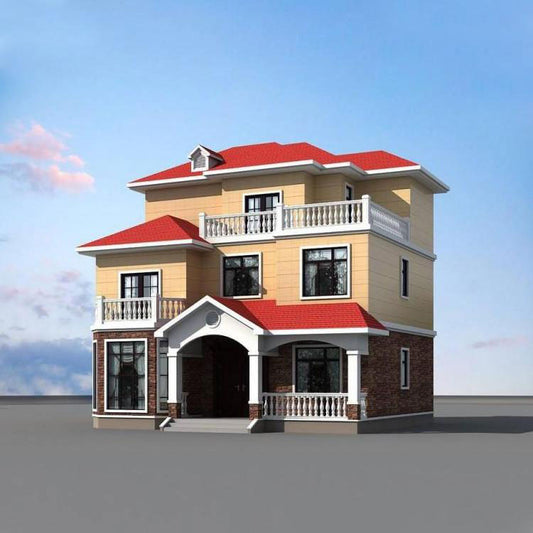 Two Story Metal Frame China Supply Ready Made Steel Prefab Home Prefabricated House Villas
