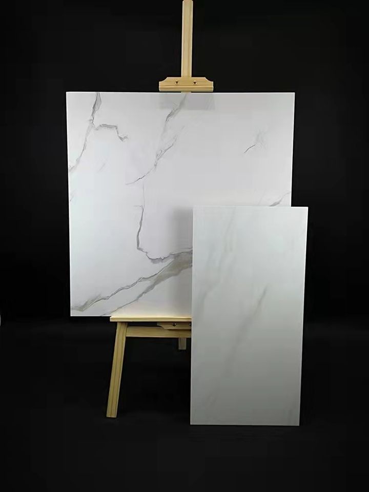 la pared esmaltada mármol blanca estupenda del piso del lustre 600x600 teja la teja pulida llena de la porcelana del piso