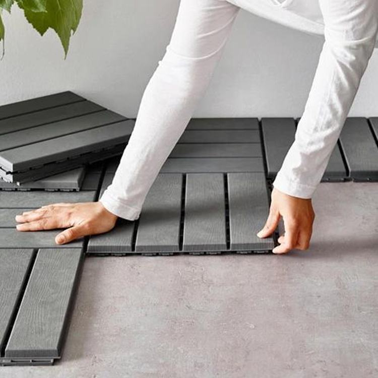 Teja plástica de la cubierta del wpc del piso de baldosas del patio de la teja plástica que entrelaza
