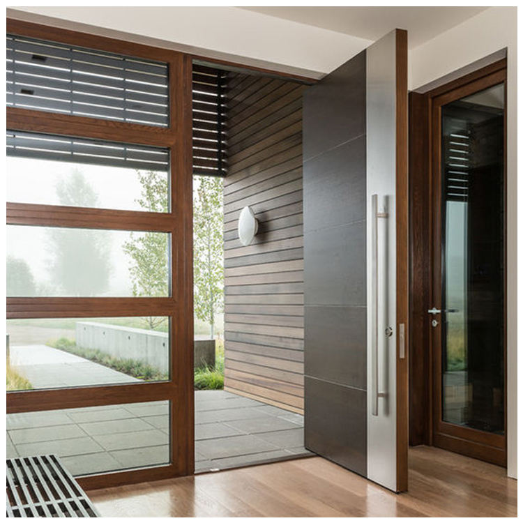 Double front entry front doors with windows french main modern wooden door design
