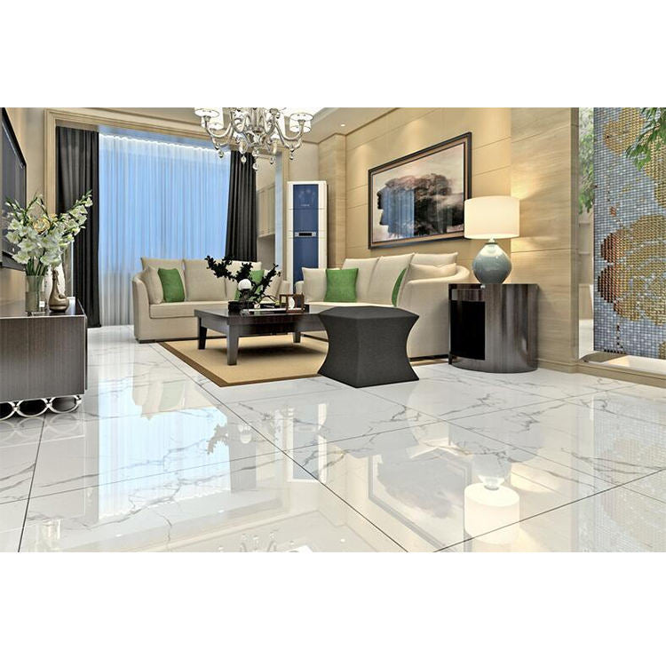 la pared esmaltada mármol blanca estupenda del piso del lustre 600x600 teja la teja pulida llena de la porcelana del piso
