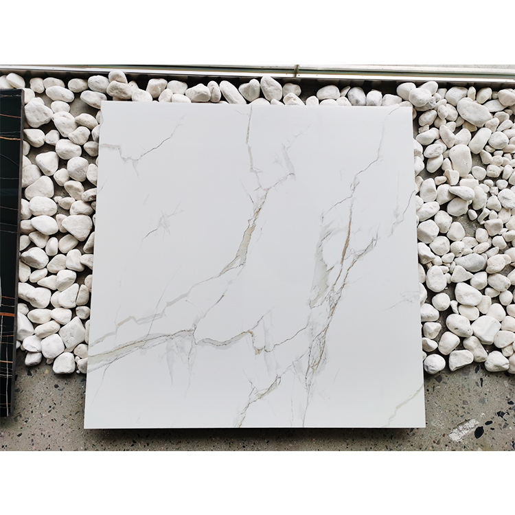 la pared esmaltada mármol blanca estupenda del piso del lustre 600x600 teja la teja pulida llena de la porcelana del piso