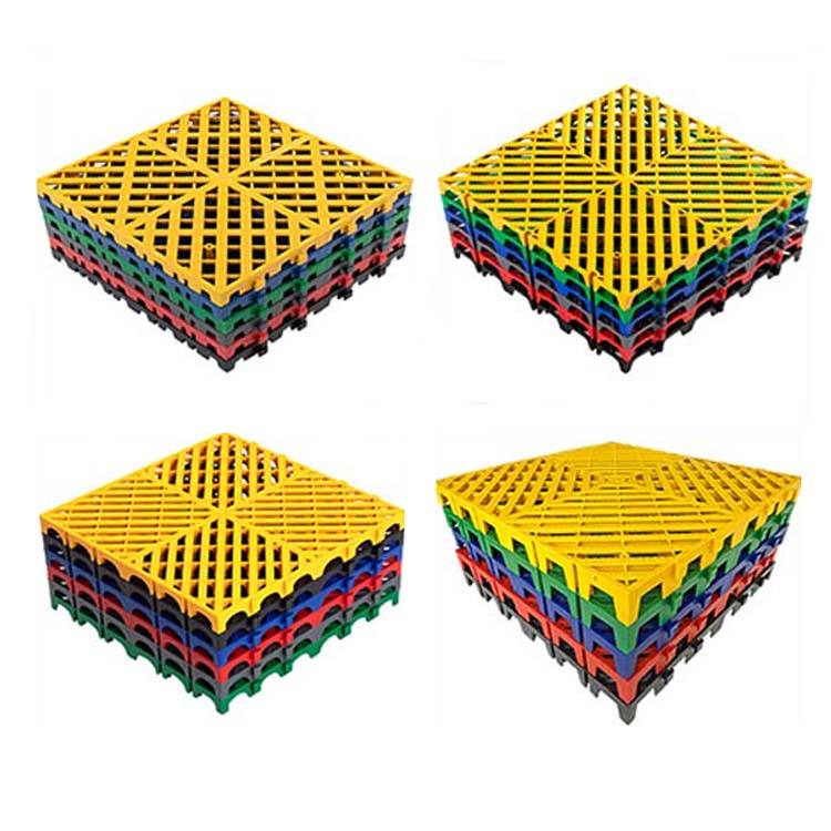 Modular rígido antideslizante drenaje de lavado de autos de plástico PP PVC entrelazado Baldosa de garaje para estacionamiento de automóviles Lavado de autos Pisos de garaje