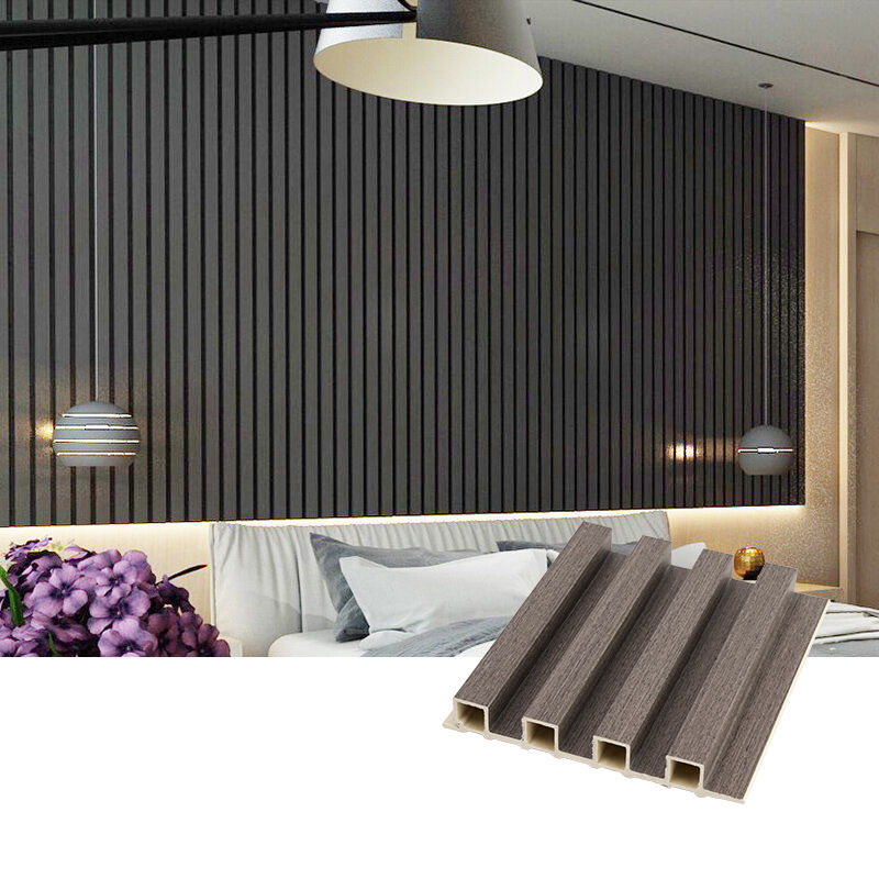 Factory Indoor Decor Wood Plastic Composite PVC Coating Cladding Fluted Wall Board WPC Interior Wall Panel