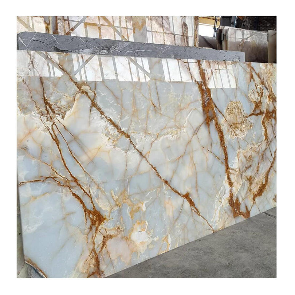 Premium Translucent White Onyx Stone Wall Thin Panels Book Matched For Interior Backlit Design Wall Panels Home Decor Tiles