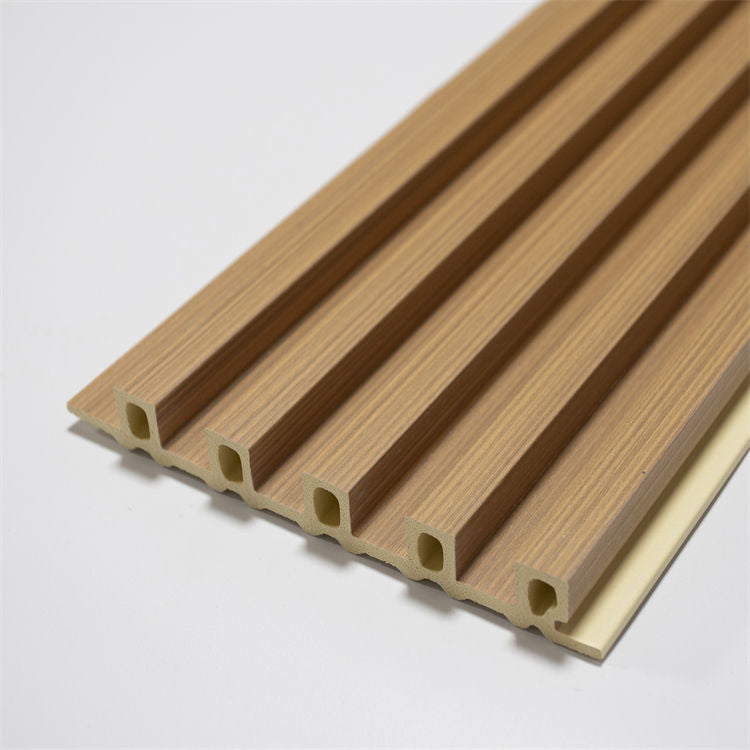 2022 Kaijie free sample fire-proof 3D grille fluted slat wall panel wood plastic composite wpc wall panel