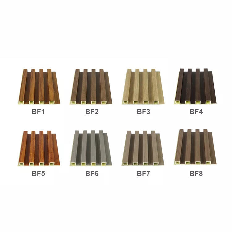 Дешевая цена, полая стеновая панель, внутренняя отделка, деревянные стеновые панели, дизайн внутреннего интерьера, ламинированная стеновая панель из WPC, рифленая стеновая панель