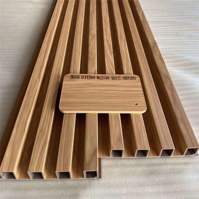 Factory Indoor Decor Wood Plastic Composite PVC Coating Cladding Fluted Wall Board WPC Interior Wall Panel