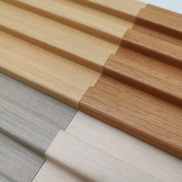 Отделка окрашенная тура Стеновые панели из шпона из искусственного дерева, а не ПВХ Декор Внутренние деревянные рейки 3D