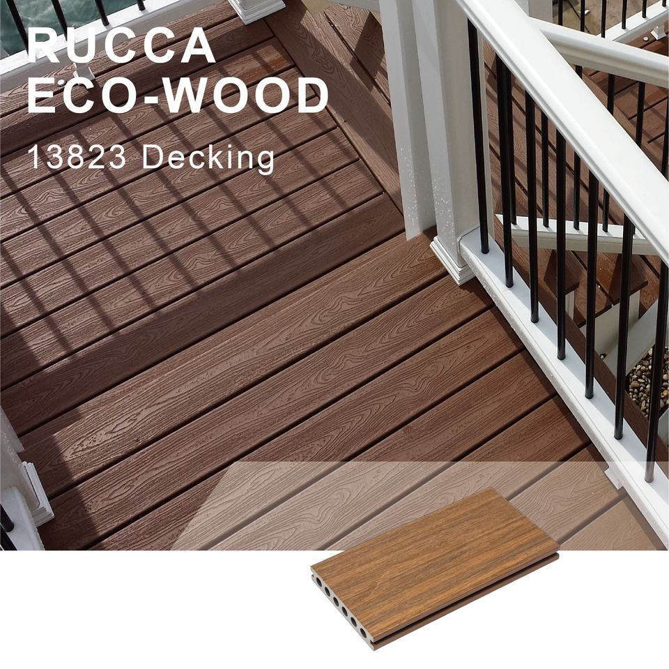 Cubierta de plástico de madera de larga duración, tableros de cubierta compuestos, suelo para Patio al aire libre, resistente a la intemperie, 138x23, resistente al agua